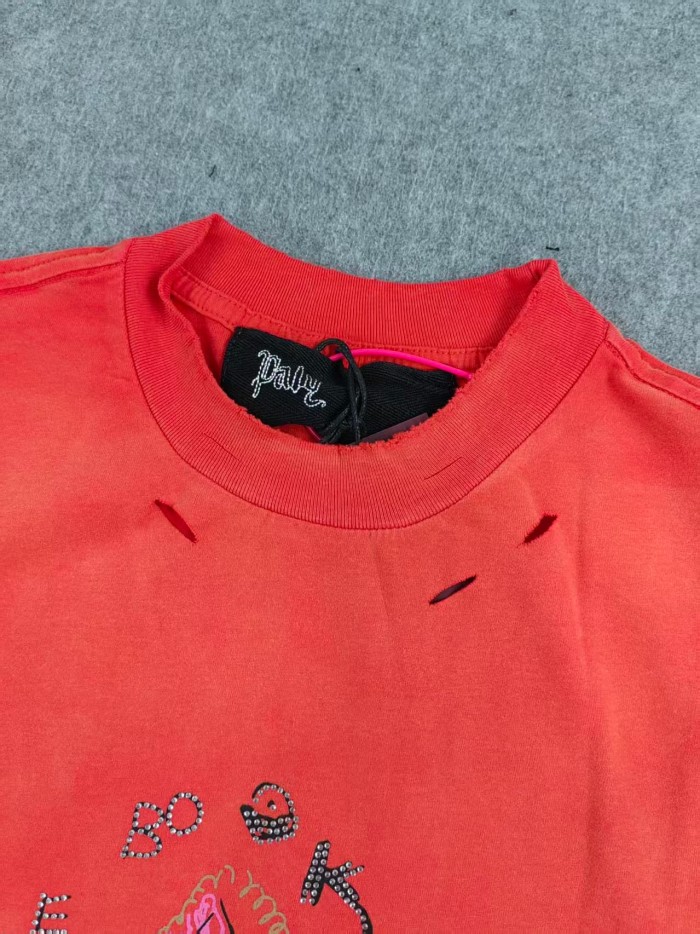 Paly Hollywood Jersey Devil Rhinestone Print Washed Version Tee 28756307