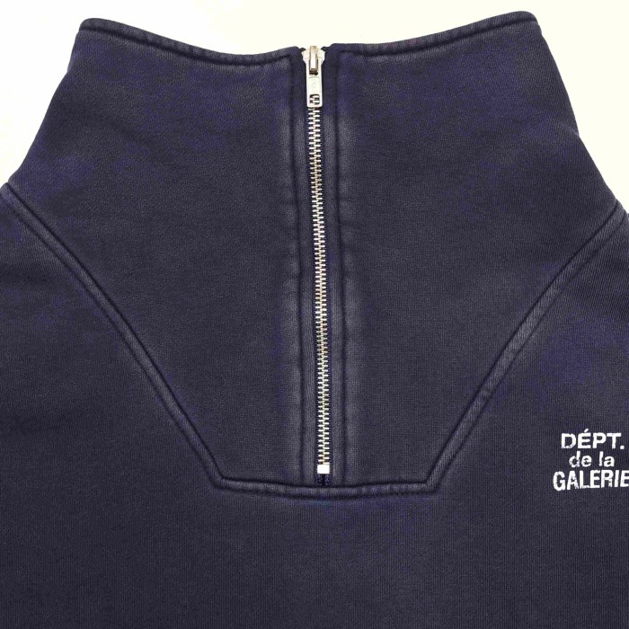 GaIIery Dept. [Big & Tall for weights up to 260 lbs]1:1 quality version Small French Letter Embroidered Long Staple Cotton Fleece Half Zip Collar Sweatshirt 29382820