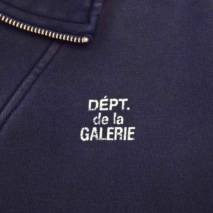 GaIIery Dept. [Big & Tall for weights up to 260 lbs]1:1 quality version Small French Letter Embroidered Long Staple Cotton Fleece Half Zip Collar Sweatshirt 29382820