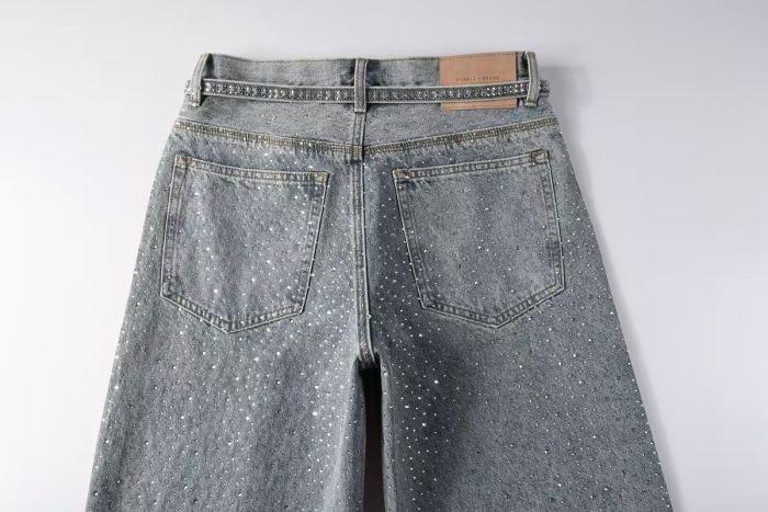 [50% Off]Purple Brand 1:1 quality version Full Star Rhinestone Wide Leg Flare Jeans 2 colors 27845816
