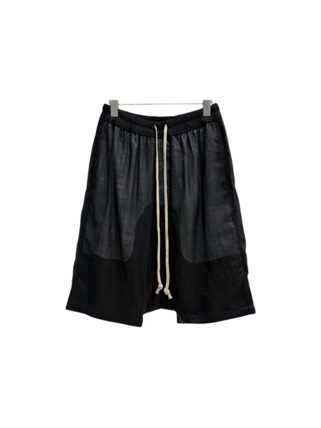Rick Owens 1:1 quality version Double Layer Gauze Breathable Thin Casual Straight Leg Men's 5 Inch Shorts 29214047