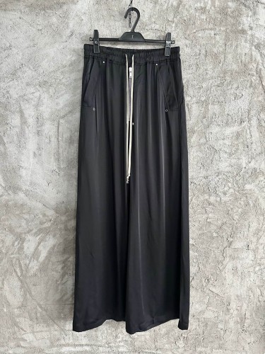 Rick Owens 1:1 quality version Autumn Winter Acetate Drawstring Elastic Waist Loose Wide Leg Pants  29384162