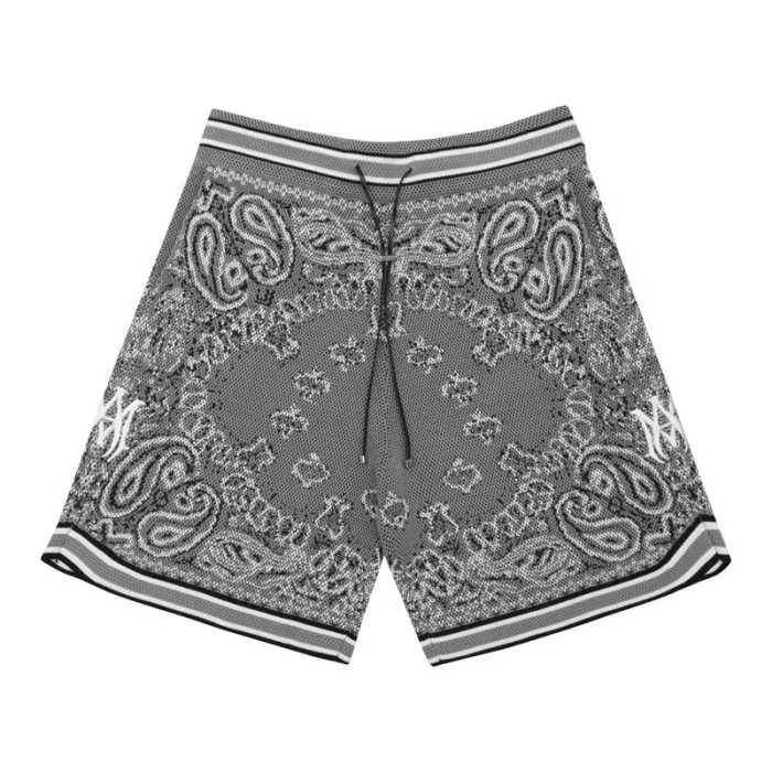 Amiri 1:1 quality version Unisex Paisley Jacquard Knit Drawstring Casual Pattern Shorts 5 colors 29383917