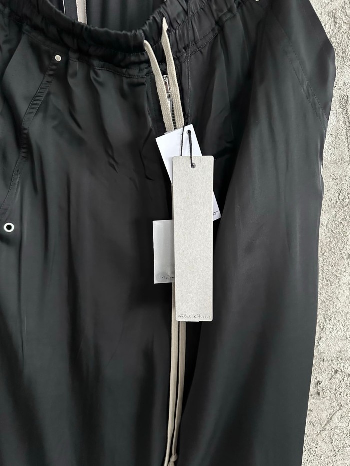 Rick Owens 1:1 quality version Autumn Winter Acetate Drawstring Elastic Waist Loose Wide Leg Pants  29384162