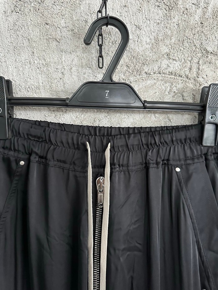 Rick Owens 1:1 quality version Autumn Winter Acetate Drawstring Elastic Waist Loose Wide Leg Pants  29384162