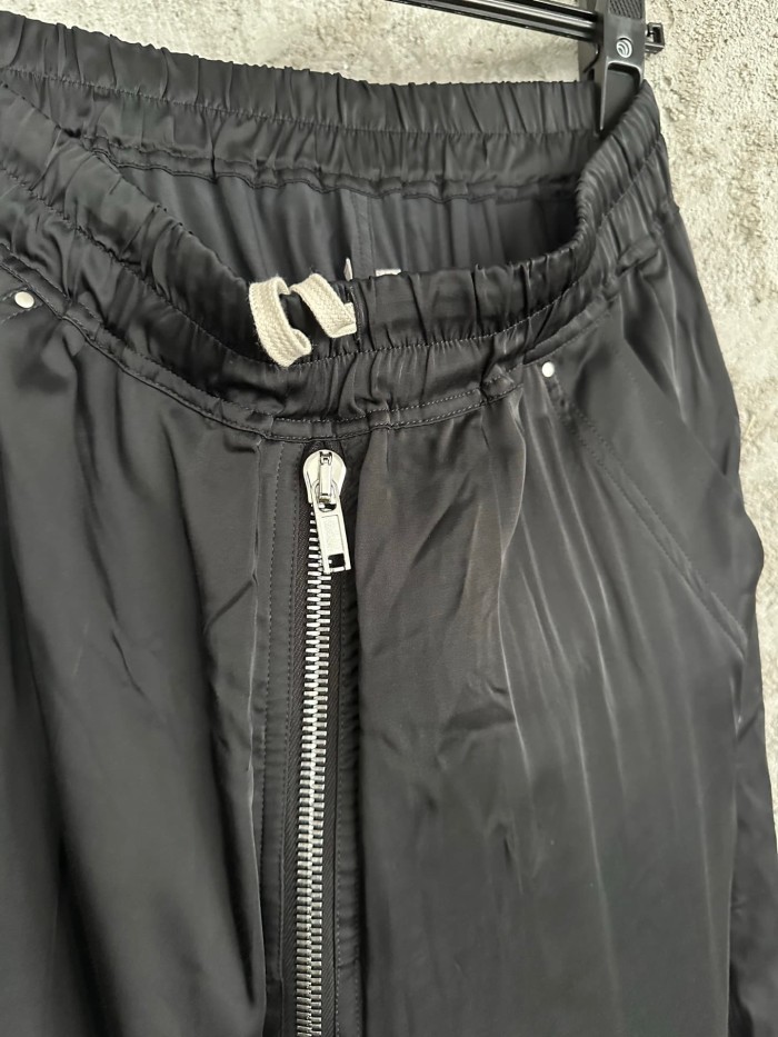 Rick Owens 1:1 quality version Autumn Winter Acetate Drawstring Elastic Waist Loose Wide Leg Pants  29384162