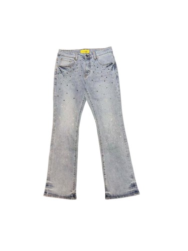 Guapi 1:1 quality version American StreetwearStar Rivet & Gradient Star Rhinestone Slim Flare Jeans 29385413