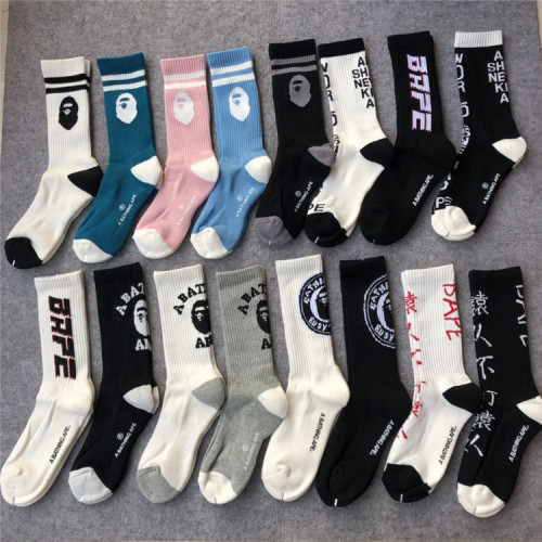 [50% Off]A Bathing Ape Bape Summer High Street Sweat Wicking Cartoon Socks 22866801