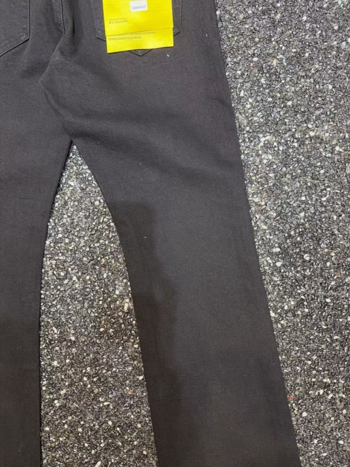 Guapi 1:1 quality version American Streetwear Coated Black Diamond Cross Embroidery Slim Flare Denim Jeans 29385445