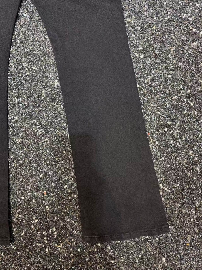 Guapi 1:1 quality version American Streetwear Coated Black Diamond Cross Embroidery Slim Flare Denim Jeans 29385445