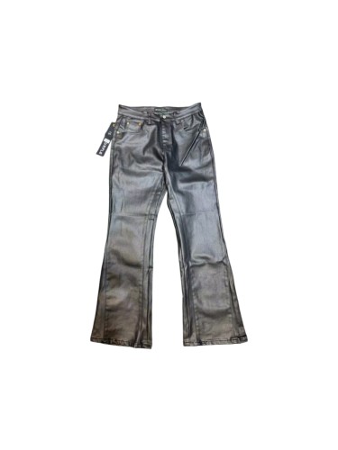 Purple Brand 1:1 quality versionHigh Street Wax Coated Black Vertical Center Seam Flare Jeans 29385565