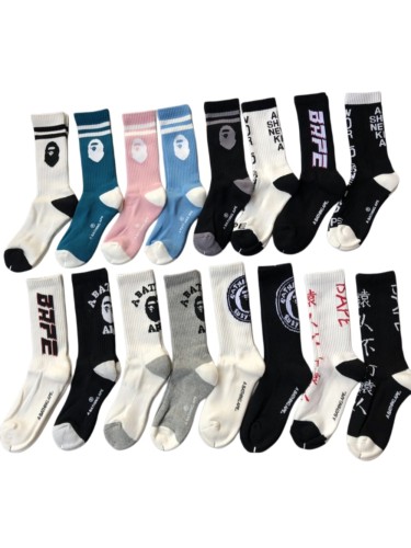 A Bathing Ape Bape Summer High Street Sweat Wicking Cartoon Socks 22866801