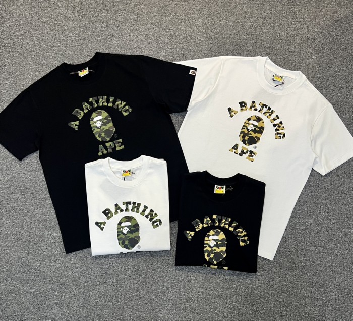 [50% Off]A Bathing Ape Bape 1:1 quality version Camouflage Letter Logo Print Short Sleeve Tee 4 styles 22813724