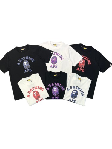 A Bathing Ape Bape 1:1 quality version Camouflage Letter Logo Print Short Sleeve Tee 4 styles 22813724