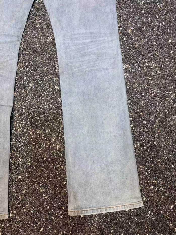 Guapi 1:1 quality version American Streetwear Bottom Gradient Star Rhinestone Washed Slim Flare Jeans 29385406
