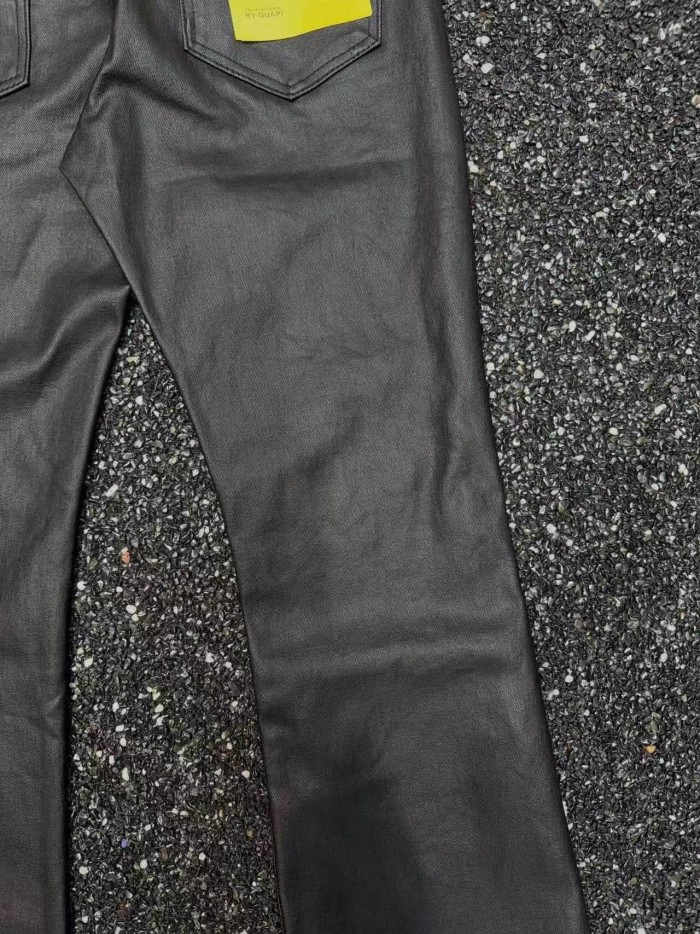 Guapi 1:1 quality version American Streetwear Coated Black Diamond Cross Embroidery Slim Flare Denim Jeans 29385445