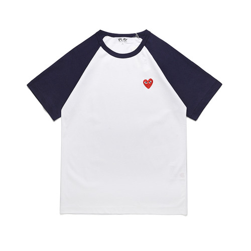 [50% Off]1:1 quality version Tricolor Patchwork Red Heart  T-shirt 3colors 22982288