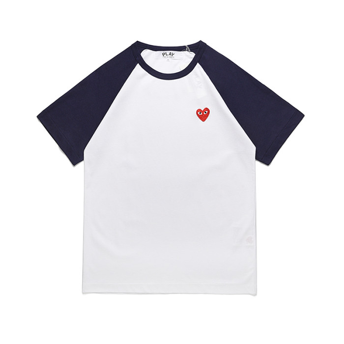 [50% Off]1:1 quality version Tricolor Patchwork Red Heart  T-shirt 3colors 22982288