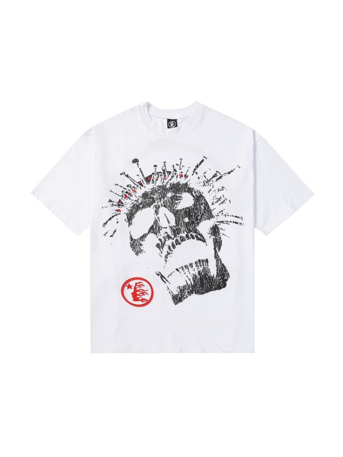 [50% Off]Two-tone skull Emperor half-face printed tee 2 colors 23289154