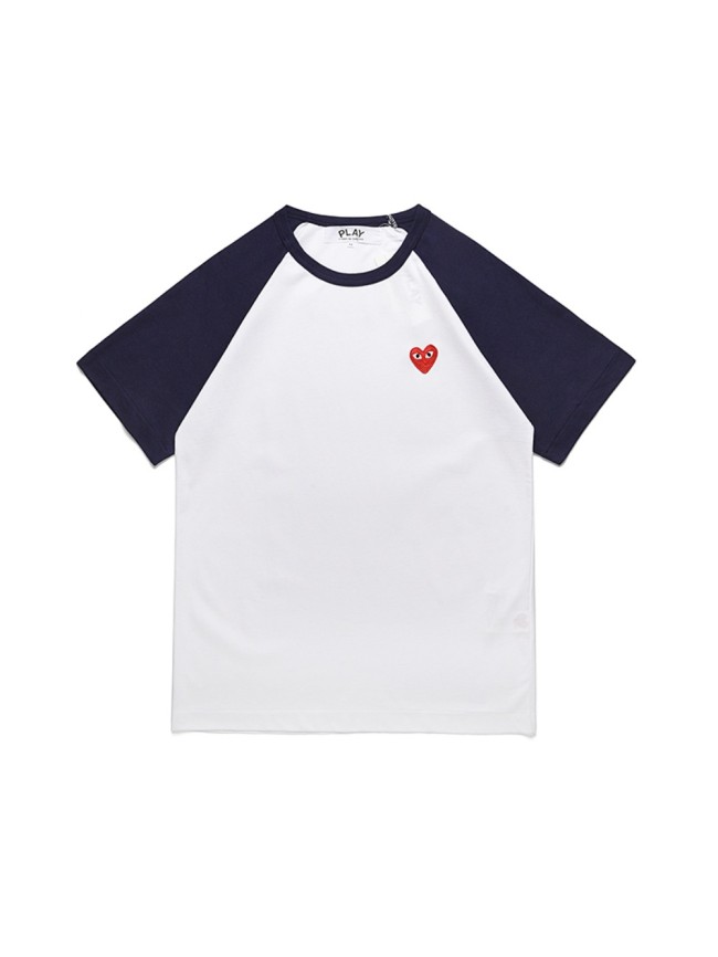 [50% Off]1:1 quality version Tricolor Patchwork Red Heart  T-shirt 3colors 22982288