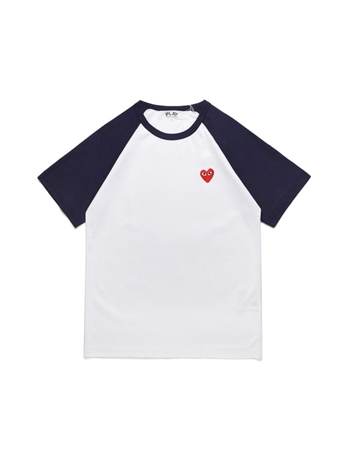 [50% Off]1:1 quality version Tricolor Patchwork Red Heart  T-shirt 3colors 22982288