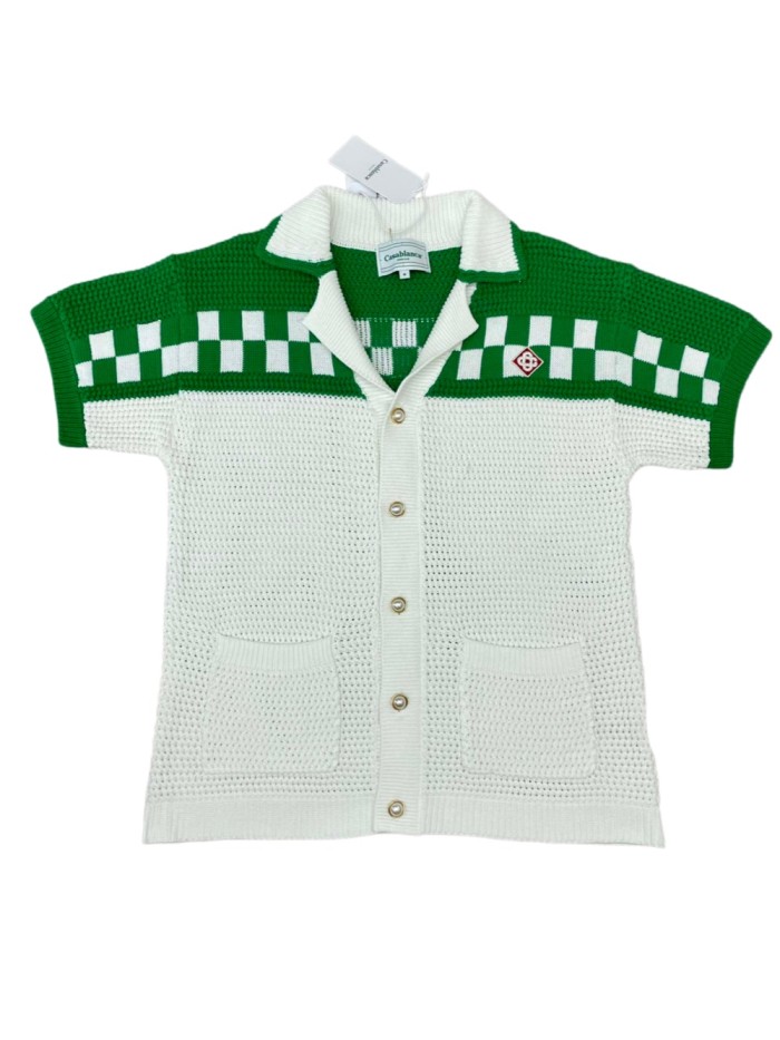 1:1 quality version Green Plaid Sweater T-shirt 23002909