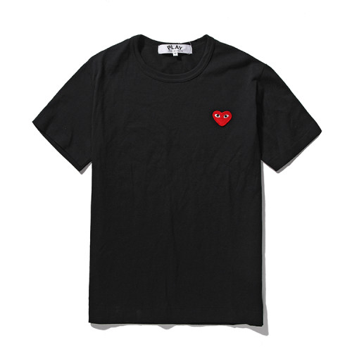 [50% Off]Cdg Play Single heart solid color embroidery tee 10 colors 23140341