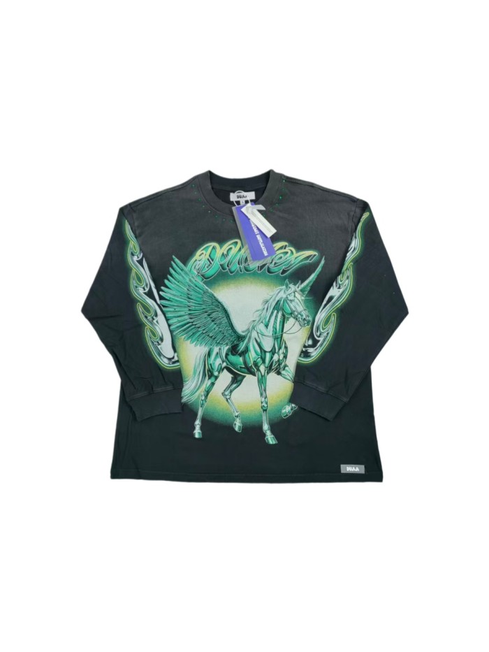 Duaa Latest Fashion Streetwear Rhinestone Long-Sleeve T-Shirt 28930897