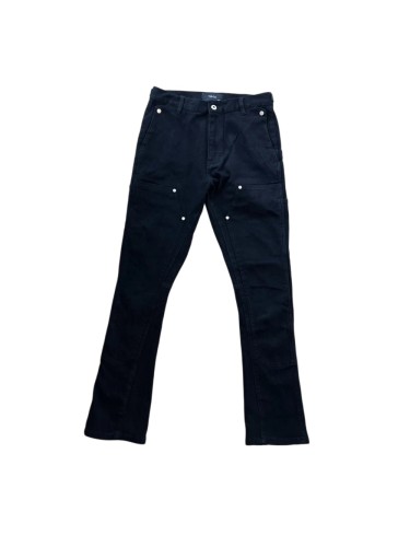 [50% Off]Two-tone spliced studded flared jeans 2 colors 23663768