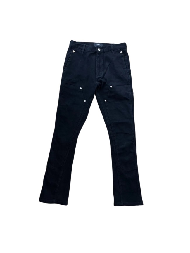 [50% Off]Two-tone spliced studded flared jeans 2 colors 23663768