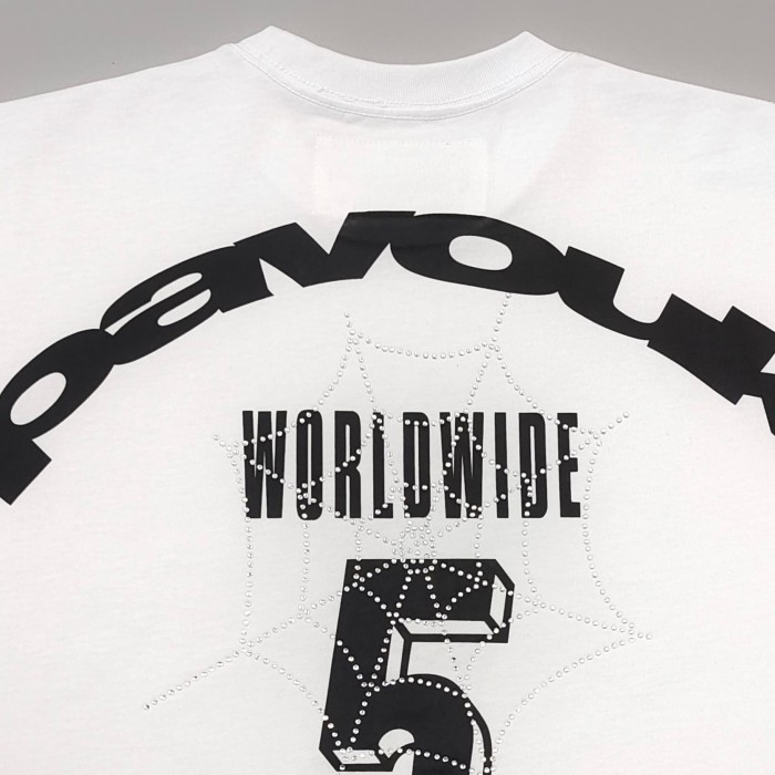 Sp5der [Big & Tall for weights up to 220 lbs]1:1 quality version Front Rhinestone Spider Web Number 5 Print Back Letter Graphic Tee 29393462
