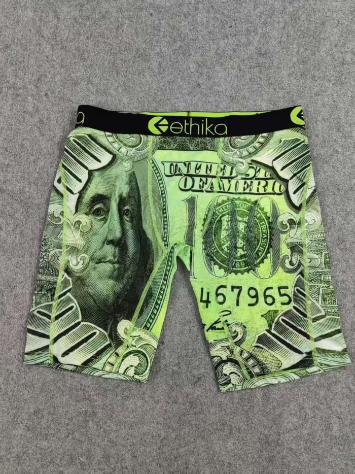 Ethika Smoky Skull & Orange Tiger Stripe Print Print Men's Quick Dry Extended Length Athletic Boxer Briefs 16 colors 29111970