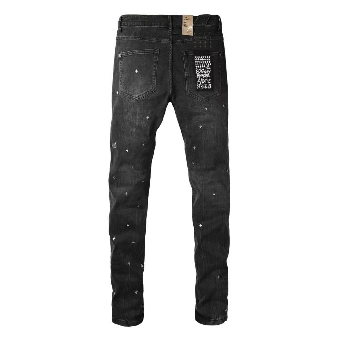 Ksubi 1:1 quality version Retro Streetwear Black Grey Washed All Over Cross Embroidered Slim Straight Jeans 29393429