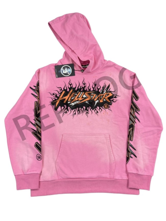 [50% Off]Flame Logo Flower Sleeve Hooded Sweatshirt with Flame Front 23949783