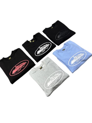 [50% Off]Chest printed logo padded crew neck sweatshirt 5 colors 23949766