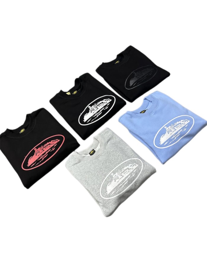 [50% Off]Chest printed logo padded crew neck sweatshirt 5 colors 23949766