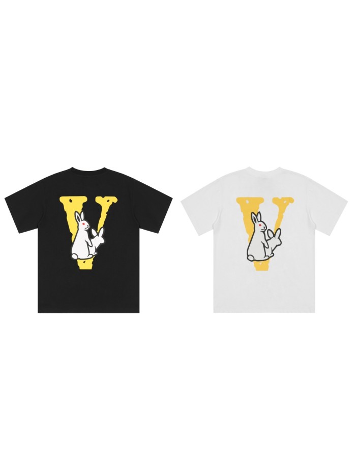 [50% Off]Lemon Yellow Small V White Rabbit Print tee 2 colors 23961702