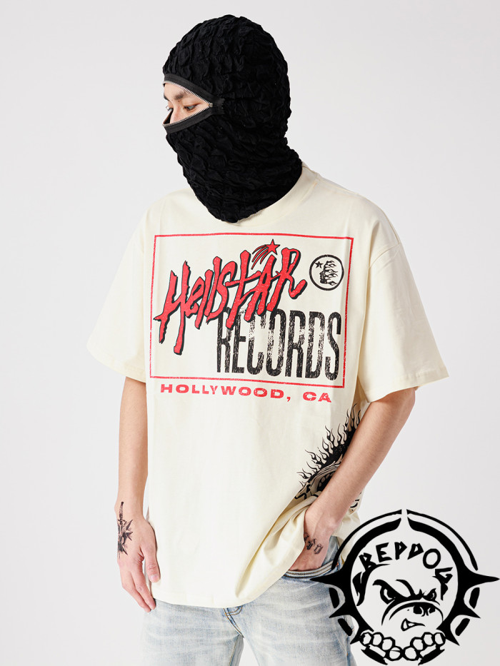 [50% Off]Hellstar Studio Abstract Alphabet Hand-Painted Printed Tee 23928288