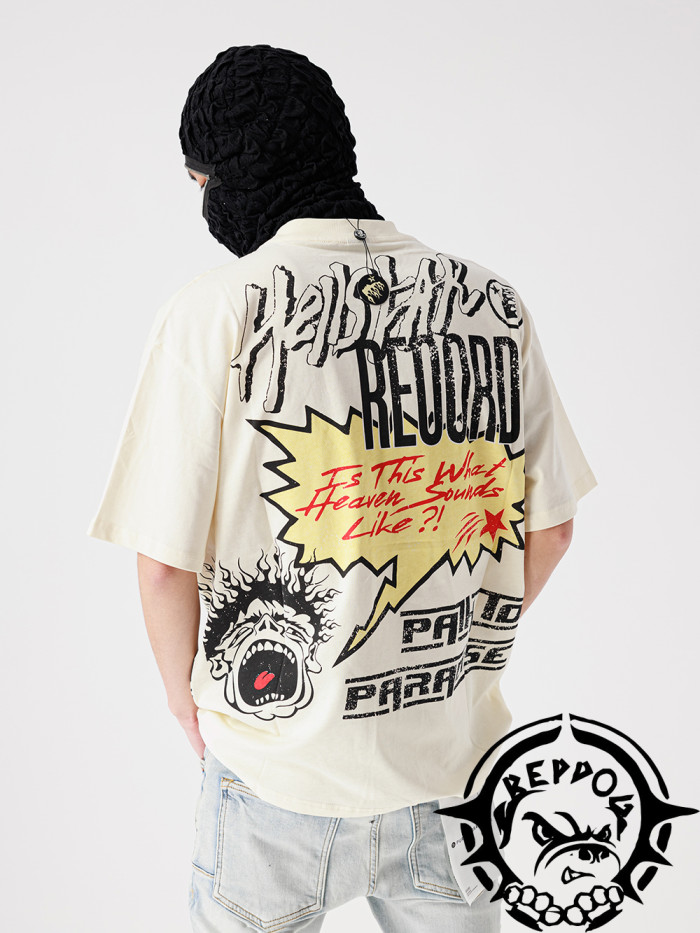 [50% Off]Hellstar Studio Abstract Alphabet Hand-Painted Printed Tee 23928288