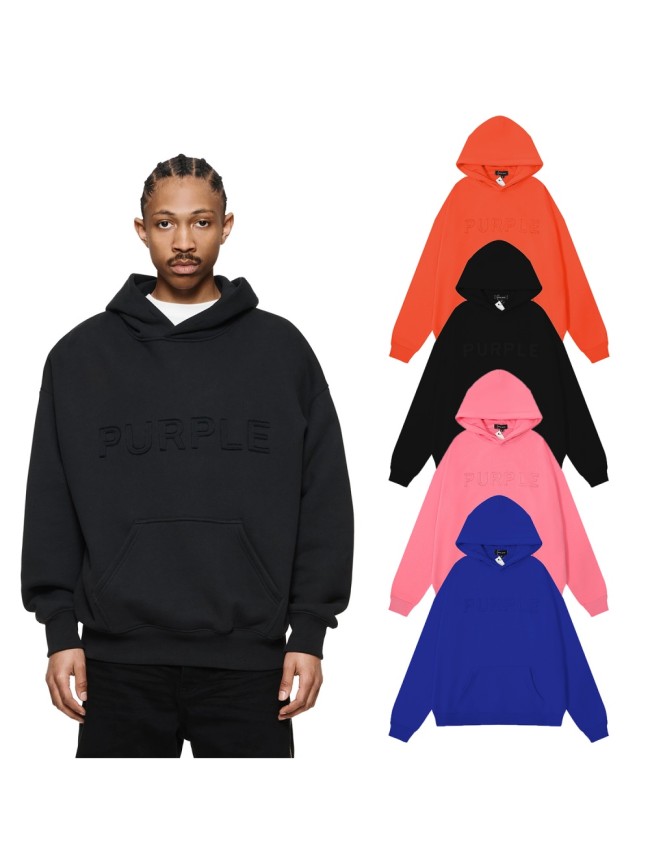 [50% Off]Purple Brand Monogrammed Same Color Embroidered Sweatshirt Hoodie 4 colors 24150179