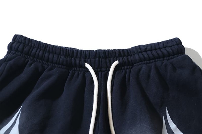 Hellstar Studio Retro Street Front Flame Side Print Circular Logo Graphic Sweat Washed Shorts 5 colors 29396572