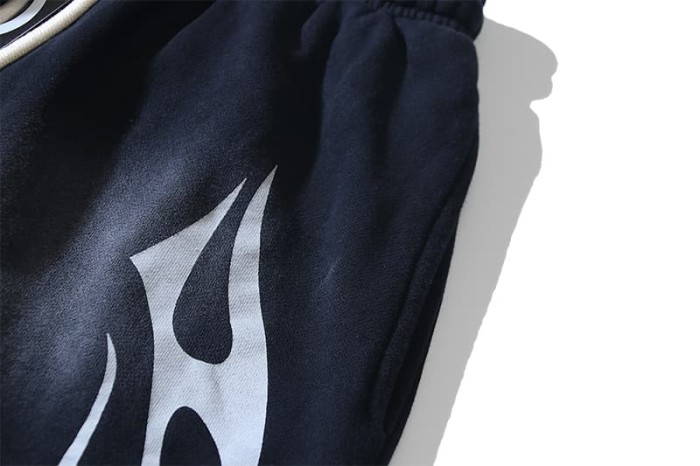 Hellstar Studio Retro Street Front Flame Side Print Circular Logo Graphic Sweat Washed Shorts 5 colors 29396572