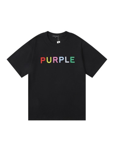 [50% Off]Purple Brand Simple Base Colorful Letter tee 2 colors 25163720