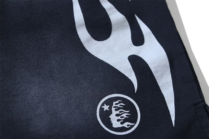 Hellstar Studio Retro Street Front Flame Side Print Circular Logo Graphic Sweat Washed Shorts 5 colors 29396572