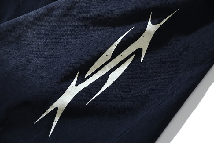Hellstar Studio Abstract Arrow Letter Tribal Sun Side Print Washed Tee & Shorts Set 29396660