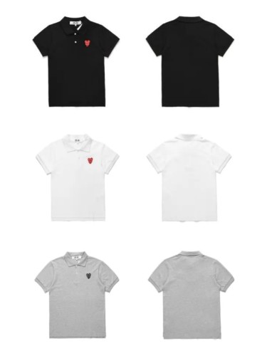 Cdg Play Overlapping hearts embroidered polo shirt 3 colors 23162485
