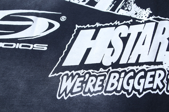 Hellstar Studio Dripping Lady Face Graffiti Text Print Back Mohawk Punk Figure Slogan Tee 29396552