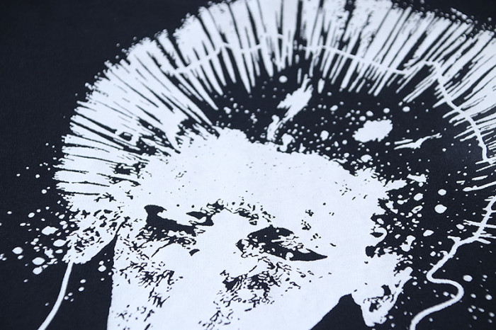 Hellstar Studio Dripping Lady Face Graffiti Text Print Back Mohawk Punk Figure Slogan Tee 29396552