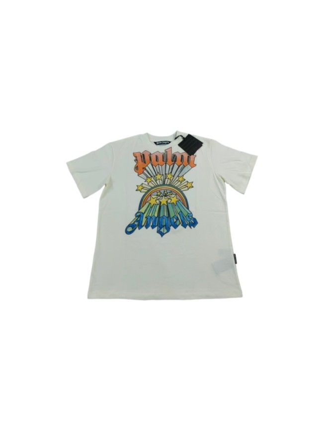 Palm Angels Vintage Rainbow Star Letter Print tee