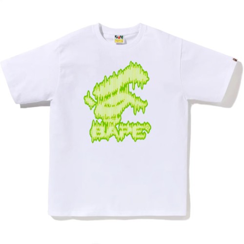 A Bathing Ape Ape Head Letter Print Crew Neck Trendy Brand Casual Loose Unisex Tee 12 colors 29399402
